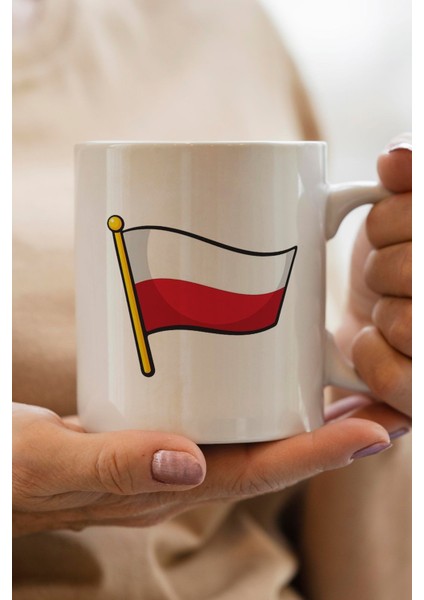 Polonya- Poland Bayrağı Baskılı Premium Yılbaşı Hediyesi Kupa Bardak