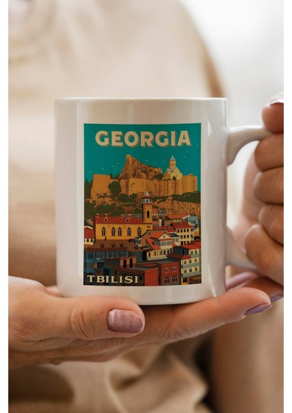 Gürcistan- Tiflis Baskılı Yılbaşı Hediyesi Kupa Bardak