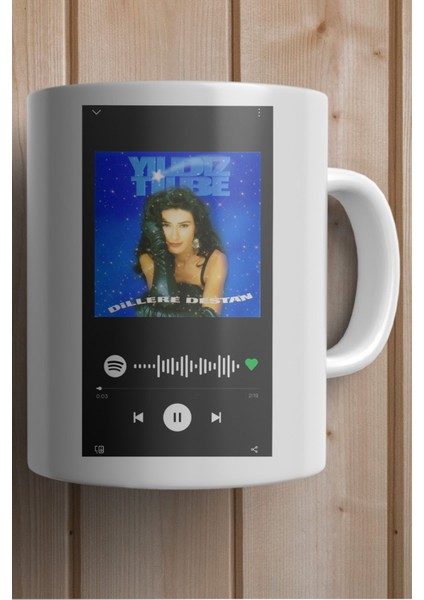 Yıldız Tilbe-Dillere Destan Spotify Şarkı Kodlu Yılbaşı Hediyesi Kupa Bardak fiyatları