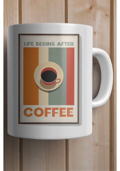 Life Begins After Coffee Yazılı Yılbaşı Hediyesi Kupa Bardak fiyatları