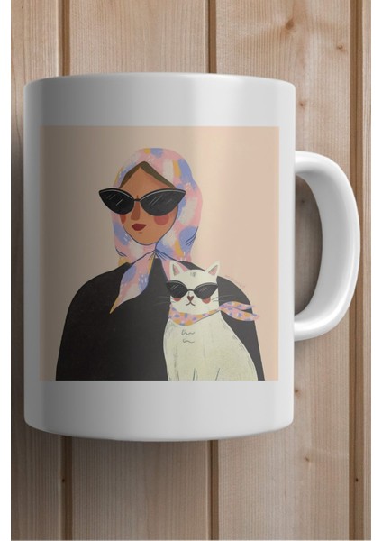 Cat And It's Mom Baskılı Yılbaşı Hediyesi Kupa Bardak fiyatları