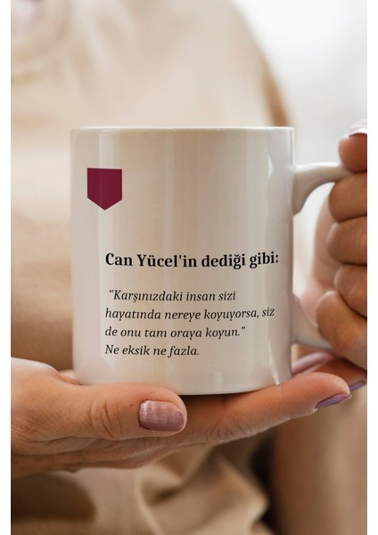 Ünlü Şair Can Yücel Sözü Baskılı Yılbaşı Hediyesi Kupa Bardak