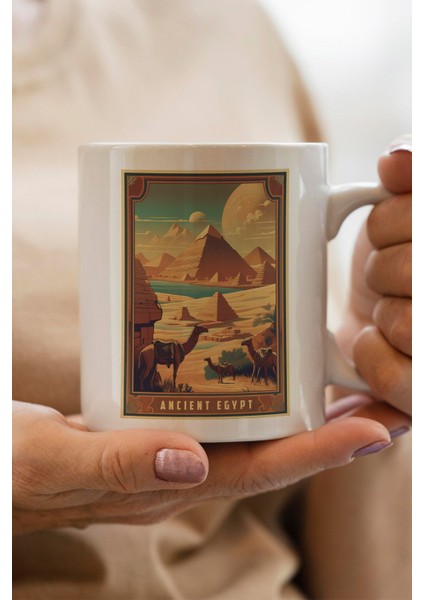 Antik Mısır Baskılı Yılbaşı Hediyesi Kupa Bardak