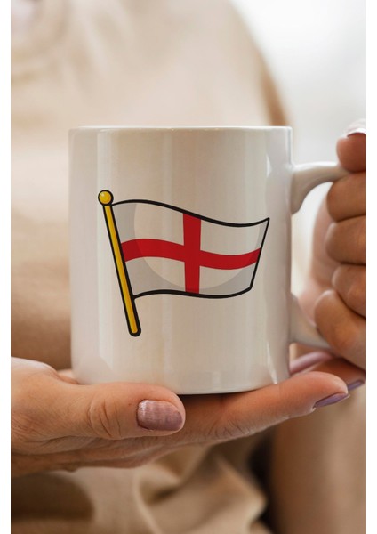 Ingiltere- England Bayrağı Baskılı Premium Yılbaşı Hediyesi Kupa Bardak