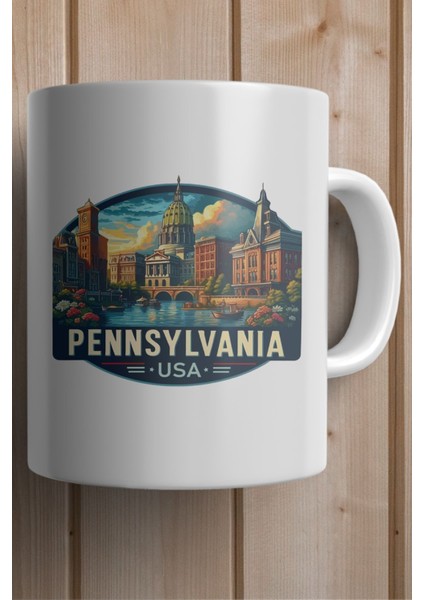 Pensilvanya- Pennsylvania Baskılı Premium Yılbaşı Hediyesi Kupa Bardak fiyatları