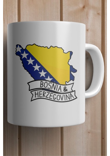 Bosnia Herzegovina- Bosna Hersek Bayrağı Harita Baskılı Yılbaşı Hediyesi Kupa Bardak fiyatları