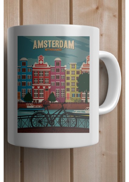 Amsterdam Baskılı Yılbaşı Hediyesi Kupa Bardak fiyatları