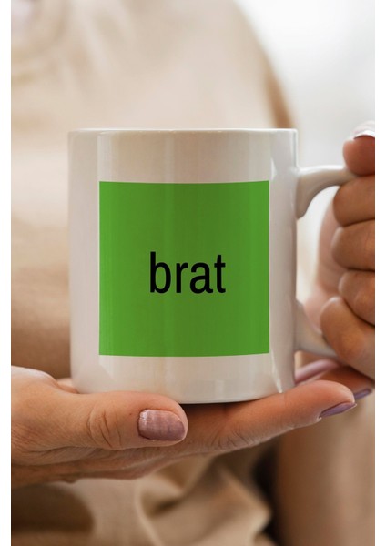 Charli Xcx Brat Yazılı Baskılı Yılbaşı Hediyesi Kupa Bardak