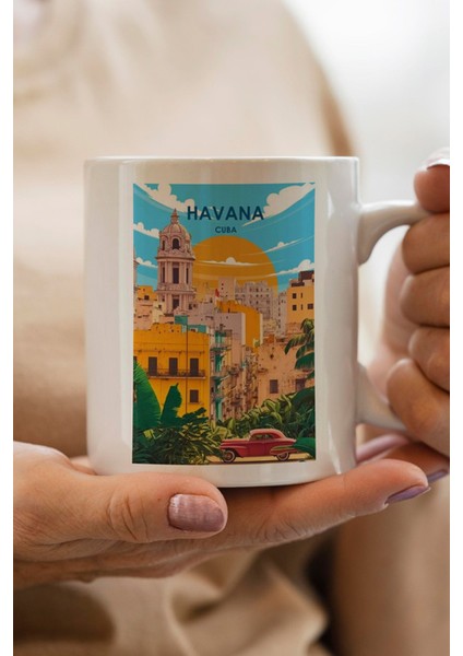Havana-Küba Baskılı Yılbaşı Hediyesi Kupa Bardak