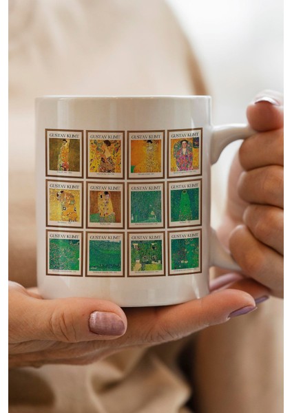 Gustav Klimt Sanat Serisi Baskılı Yılbaşı Hediyesi Kupa Bardak