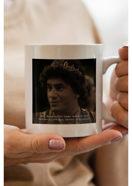 Ben Duygusal Insan Olduğum Için Hemen Poztifleşip, Hemen Düşüyorum.-Prens Dizisi-Baskılı Yılbaşı Hediyesi Kupa Bardak