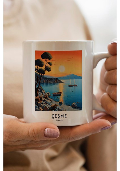 Izmir- Çeşme Baskılı Yılbaşı Hediyesi Kupa Bardak