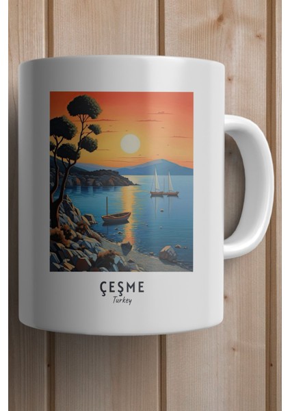 Izmir- Çeşme Baskılı Yılbaşı Hediyesi Kupa Bardak fiyatları