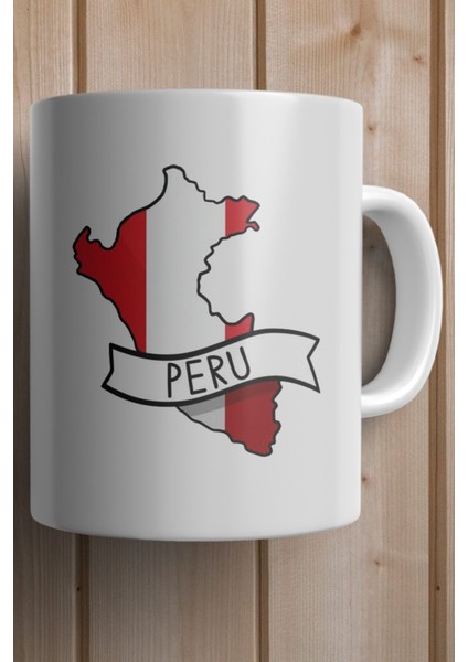 Peru Bayrağı Harita Baskılı Yılbaşı Hediyesi Kupa Bardak fiyatları