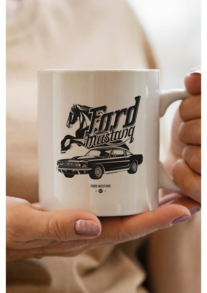 Ford Klasik Araba Baskılı Premium Yılbaşı Hediyesi Kupa Bardak