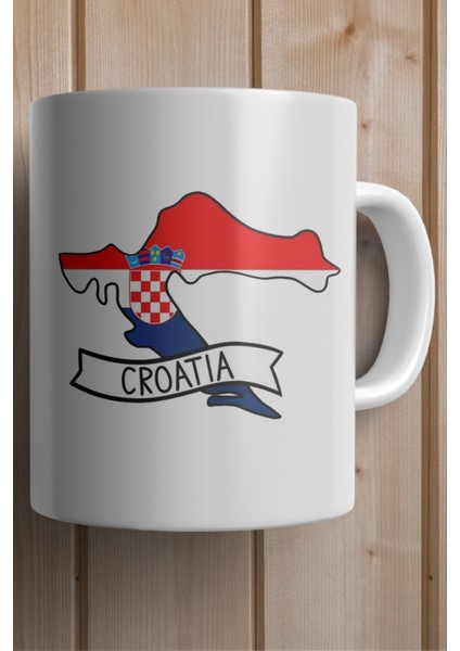 Croatia- Hırvatistan Bayrağı Harita Baskılı Yılbaşı Hediyesi Kupa Bardak fiyatları