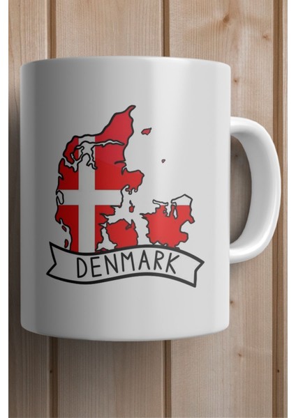 Denmark-Danimarka Bayrağı Harita Baskılı Yılbaşı Hediyesi Kupa Bardak fiyatları