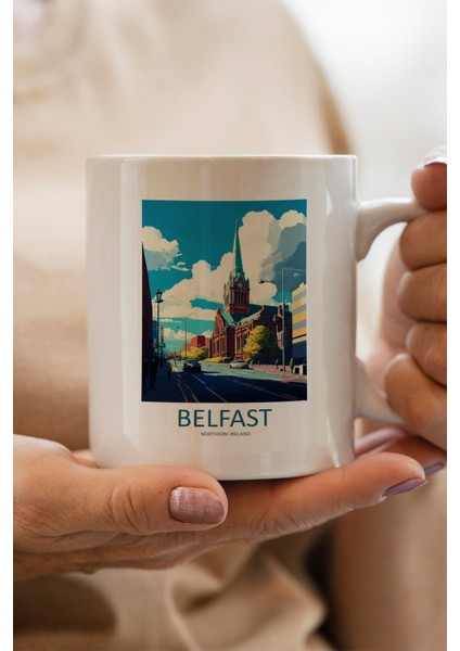 Belfast-Irlanda Baskılı Yılbaşı Hediyesi Kupa Bardak