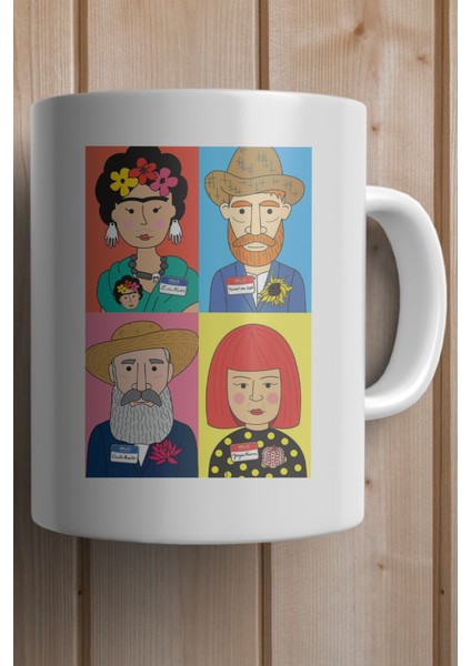 Ünlü Ressamların Portreleri Baskılı Premium Yılbaşı Hediyesi Kupa Bardak fiyatları