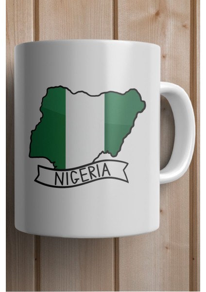 Nigeria- Nijerya Bayrağı Harita Baskılı Yılbaşı Hediyesi Kupa Bardak fiyatları