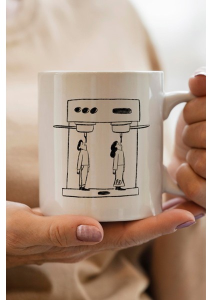 Kahve Bağımlısı Baskılı Yılbaşı Hediyesi Kupa Bardak