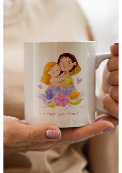 Anne-Kız Baskılı Premium Yılbaşı Hediyesi Kupa Bardak