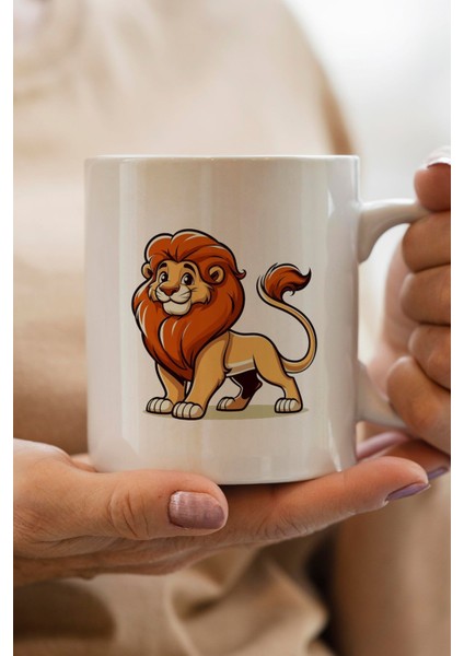 Aslan Baskılı Premium Yılbaşı Hediyesi Kupa Bardak