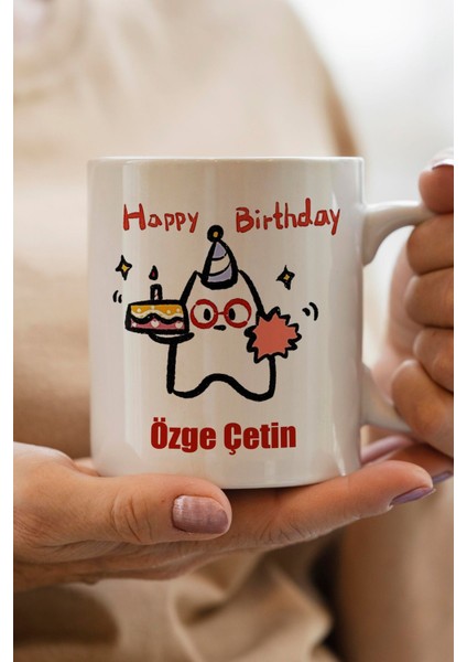 Doğum Günü Temalı Kişiye Özel Isim Baskılı Yılbaşı Hediyesi Kupa Bardak