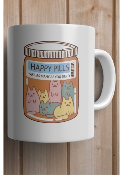 Happy Pills Yazılı Yılbaşı Hediyesi Kupa Bardak fiyatları