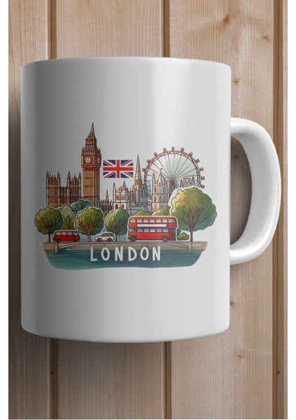 London-Londra Baskılı Premium Yılbaşı Hediyesi Kupa Bardak fiyatları