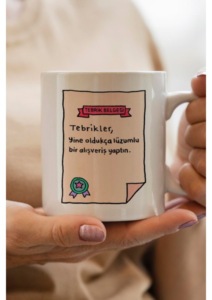 Tebrikler, Yine Oldukça Lüzumlu Bir Alışveriş Yaptın Baskılı Premium Yılbaşı Hediyesi Kupa Bardak