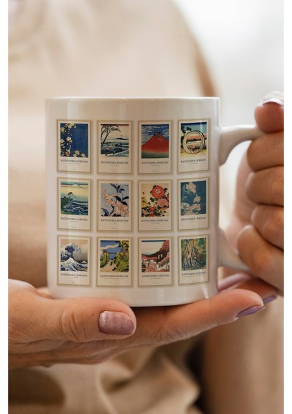 Hokusai Sanat Serisi Baskılı Yılbaşı Hediyesi Kupa Bardak