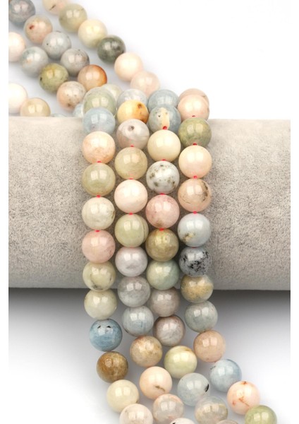 Akuamarin-Morganit-Heliodor Doğaltaş Dizi 10 mm Küre Kesim