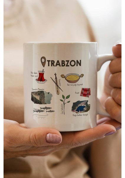 Trabzon Baskılı Premium Yılbaşı Hediyesi Kupa Bardak