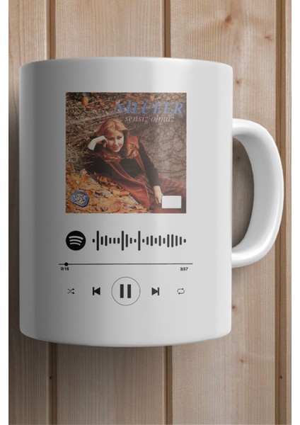 Nilüfer-Ta Uzak Yollardan Spotify Şarkı Kodlu Premium Yılbaşı Hediyesi Kupa Bardak fiyatları