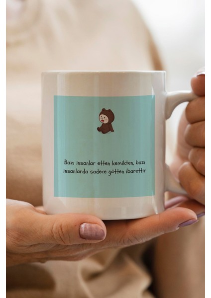 Bazı Insanlar Etten Kemikten, Bazı Insanlarda Sadece G*tten Ibarettir Baskılı Yılbaşı Hediyesi Kupa Bardak