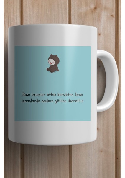 Bazı Insanlar Etten Kemikten, Bazı Insanlarda Sadece G*tten Ibarettir Baskılı Yılbaşı Hediyesi Kupa Bardak fiyatları