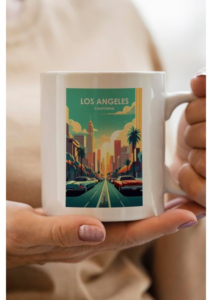 Los Angeles Baskılı Yılbaşı Hediyesi Kupa Bardak