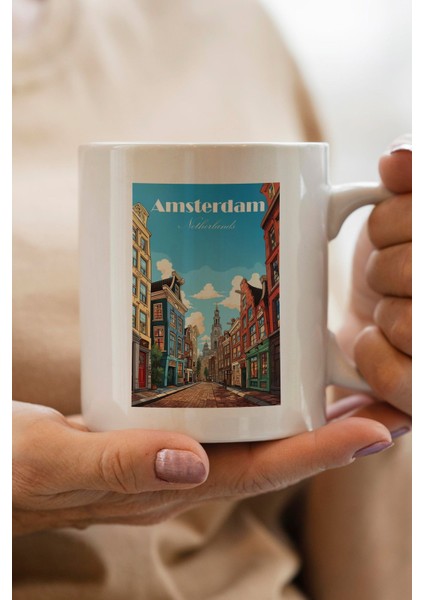 Amsterdam Baskılı Yılbaşı Hediyesi Kupa Bardak