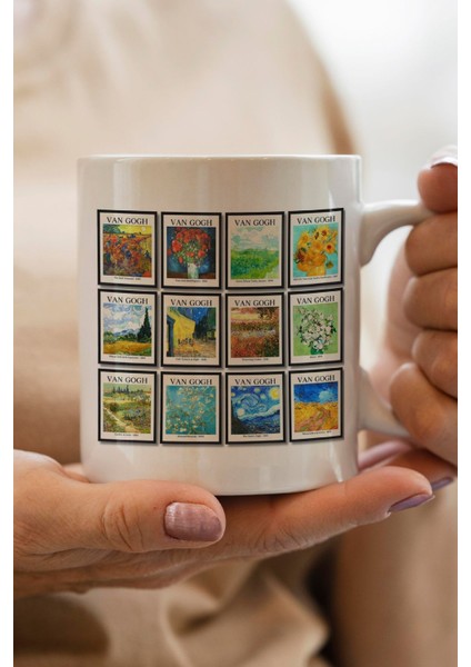 Van Gogh Sanat Serisi Baskılı Yılbaşı Hediyesi Kupa Bardak