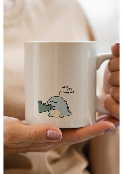 Dinozor Baskılı Couple Birbirini Tamamlayan Yılbaşı Hediyesi Kupa Bardak modelleri