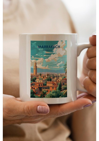 Fas-Marakeş Baskılı Yılbaşı Hediyesi Kupa Bardak