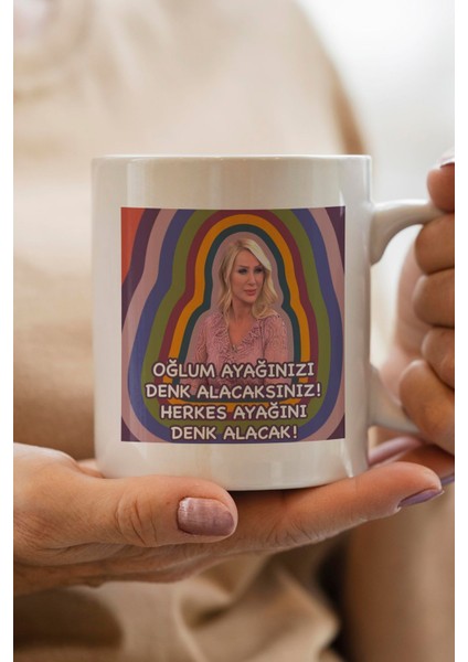 Oğlum Ayağınızı Denk Alacaksınız ! Baskılı Yılbaşı Hediyesi Kupa Bardak