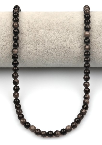 Silver Obsidyen Doğaltaş Dizi 6 mm Fasetli Küre Kesim fiyatları