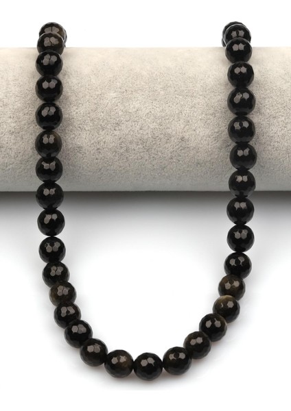 Golden Obsidyen Doğaltaş Dizi 10 mm Fasetli Küre Kesim fiyatları