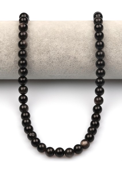 Silver Obsidyen Doğaltaş Dizi 8 mm Küre Kesim fiyatları