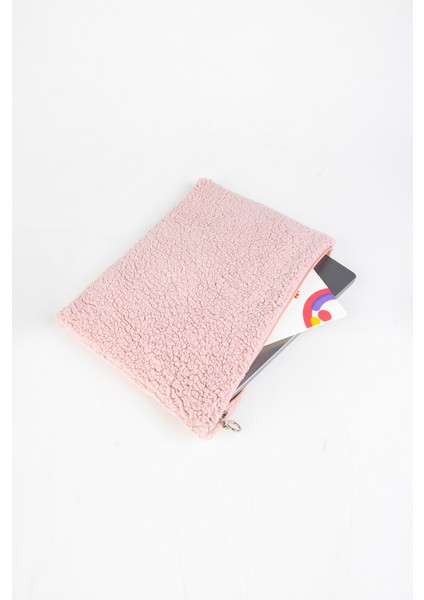 Pudra Pembe Peluş-Welsoft 13-14-15-16 Inç Bilgisayar Çantası, Laptop Kılıfı, Astarlı Notebook Kılıfı-Evrak Çantası fırsatları