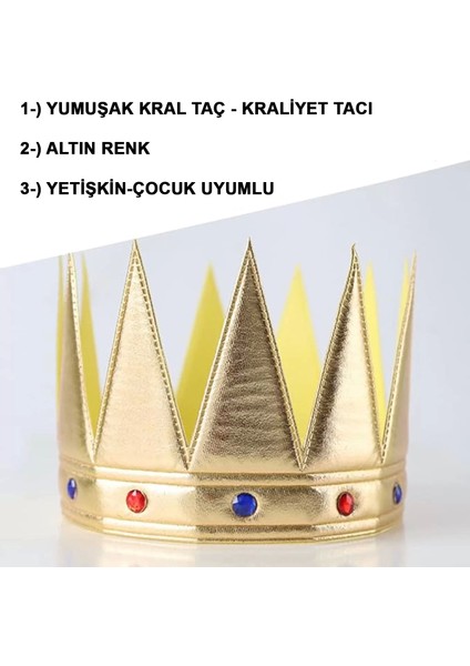 Altın Renk Eva Yumuşak Kral Kraliyet Tacı Yetişkin Çocuk Uyumlu 55 cm fiyatları