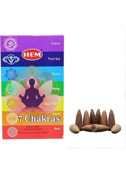 7 Chakras Back Flow Cones