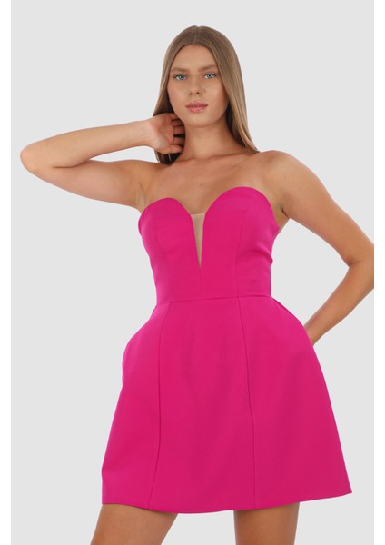 Düz Mini Eteği Kabarık Elbise modelleri